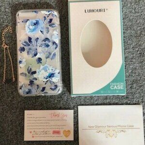 LUHOURI Blue Flower Fashion Case for iPhone 8 Plus / 7 Plus 5.5"